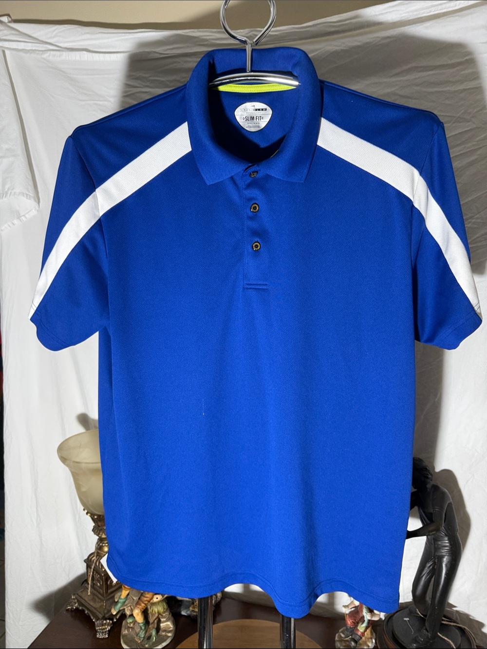 Grand Slam Royal Blue Polo with White Shoulder Stripes
